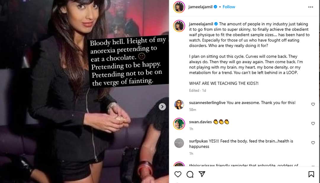 Jameela Jamil calls out Hollywood on Ozempic use