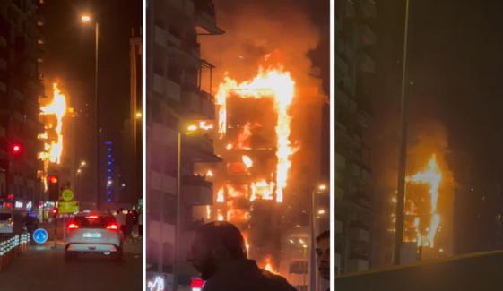 مال آف ایمریٹس کے قریب عمارت میں آگ لگ گئی