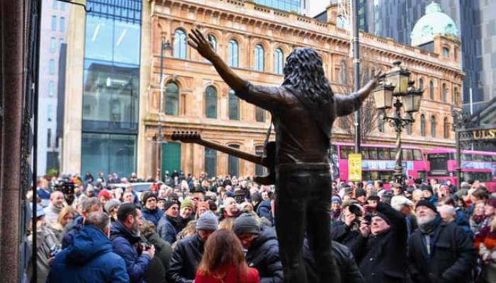 Statue of iconic Irish musician Rory Gallagher unveiled at Ulster Hall