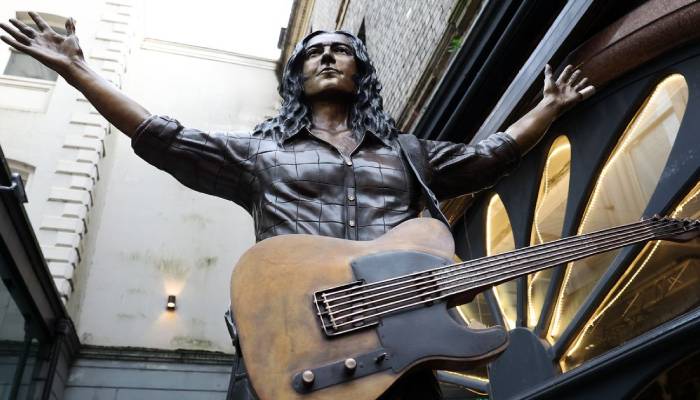 Statue of iconic Irish musician Rory Gallagher unveiled at Ulster Hall