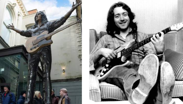 Statue of iconic Irish musician Rory Gallagher unveiled at Ulster Hall