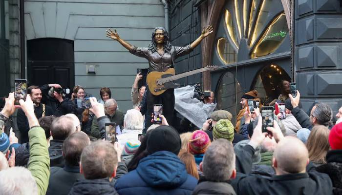 Statue of iconic Irish musician Rory Gallagher unveiled at Ulster Hall