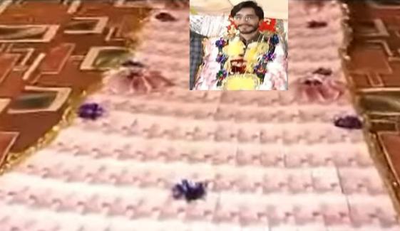 دولہا کو پہنایا گیا 15 فٹ لمبا نوٹوں کا ہار توجہ کا مرکز بن گیا 