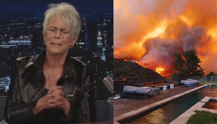 Jamie Lee Curtis breaks down in tears as her home burns in L.A. fires