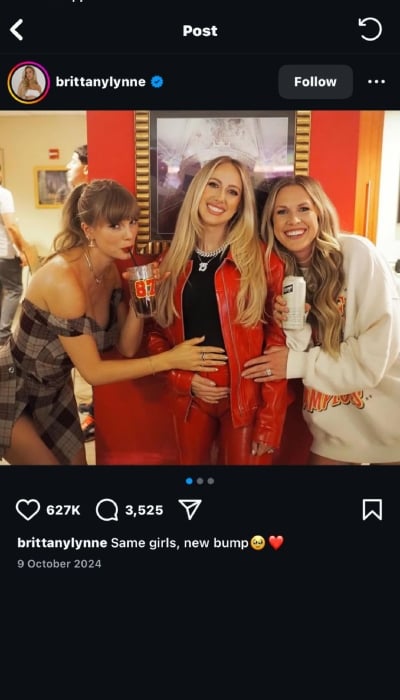 Taylor Swift shares heartfelt reaction on Brittany Mahomes baby announcement