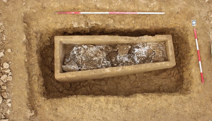 Roman Elite's secret liquid gypsum burial unveiled in England