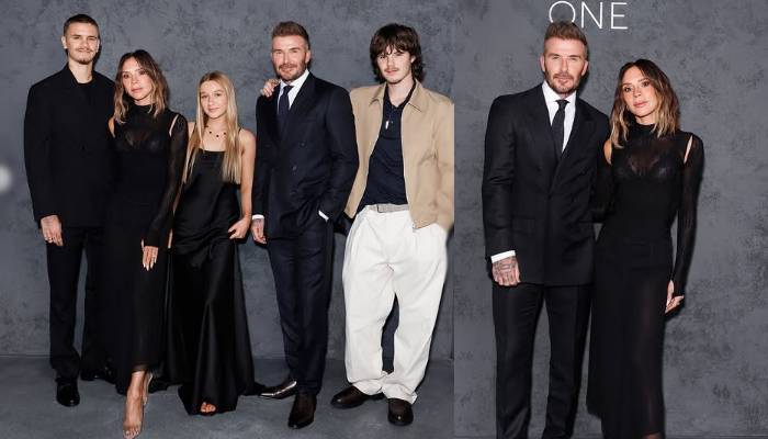 David Beckham celebrates BOSS launch event with Victoria Beckham and kids