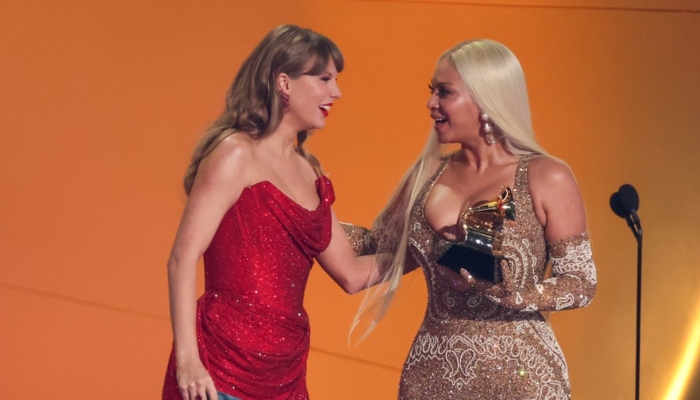 Beyoncé receives 2025 Grammys Best Country Album Award from Taylor Swift