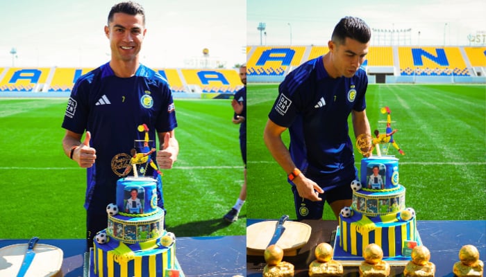 Cristiano Ronaldo celebrates his 40th birthday with Al Nassr teammates in Saudi Arabia