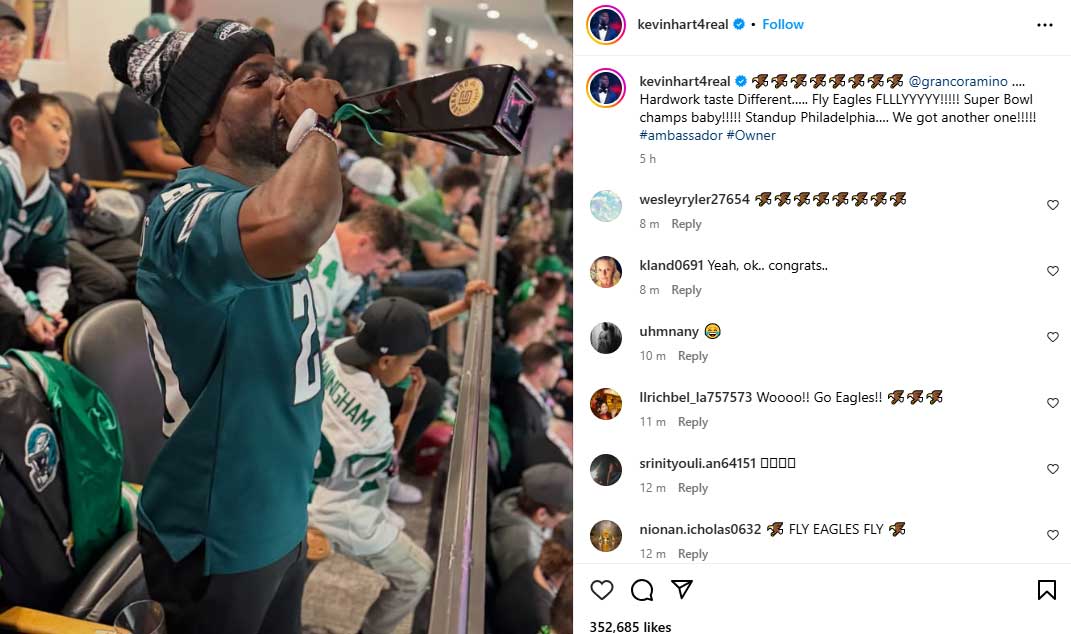 Celebrities react to Philadelphia Eagles Super Bowl win against Kansas City Chiefs