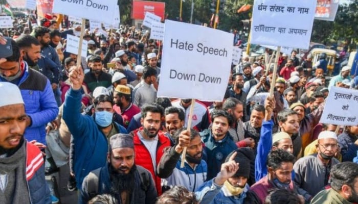 Hate speech against minorities in India jumped 74% during 2024, a new report revealed