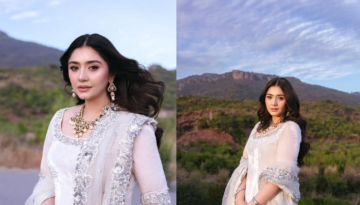 Durefishan Saleem flaunts her ethereal look in white gharara