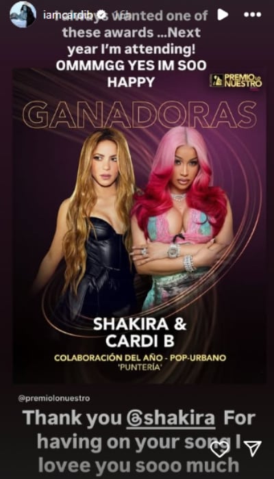 Shakira, Cardi B celebrate huge career milestone at Premio Lo Nuestro Awards