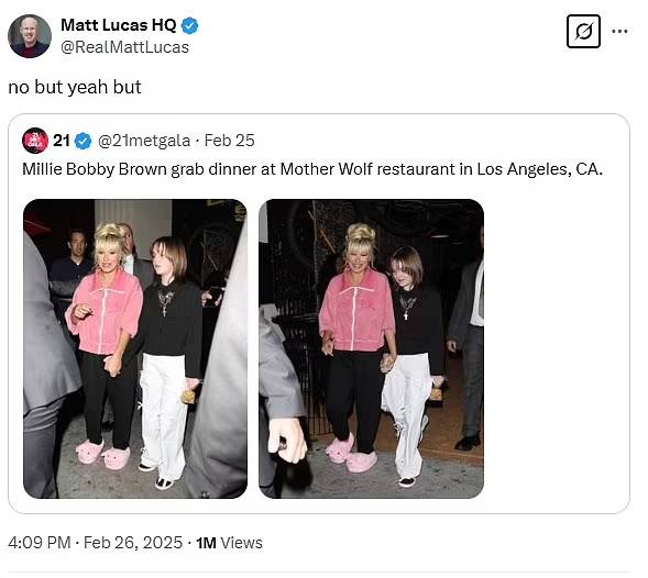 Millie Bobby Brown receives subtle dig from Matt Lucas for new look