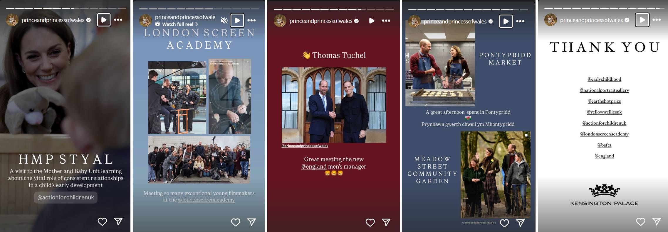 P.C. Prince and Princess of Wales Instagram Stories