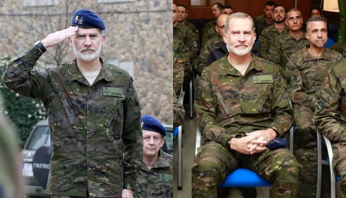 King Felipe rocks military uniform in special outing