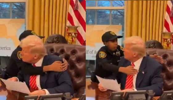 ٹرمپ کی 13 سالہ سیکرٹ سروس ایجنٹ سے دلچسپ ملاقات، ویڈیو وائرل