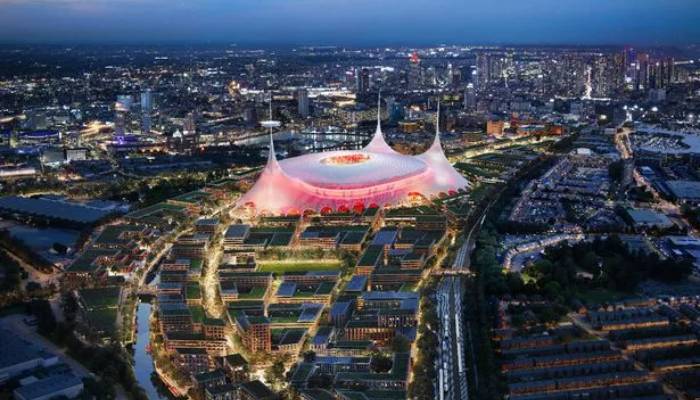 Manchester United unveils plans for iconic 100,000-seater stadium near Old Trafford