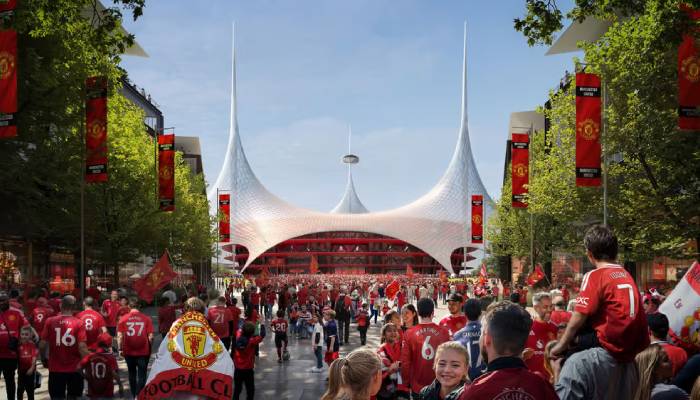 Manchester United unveils plans for iconic 100,000-seater stadium near Old Trafford