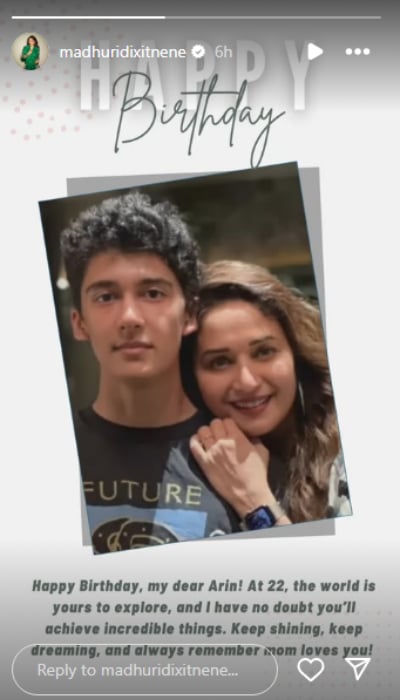 Madhuri Dixit pays heartfelt birthday tribute to son Arin