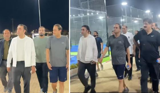 بلاول کی وزیر اعلیٰ سندھ و میئر کراچی کے ہمراہ ٹینس کھیلتے ویڈیو وائرل