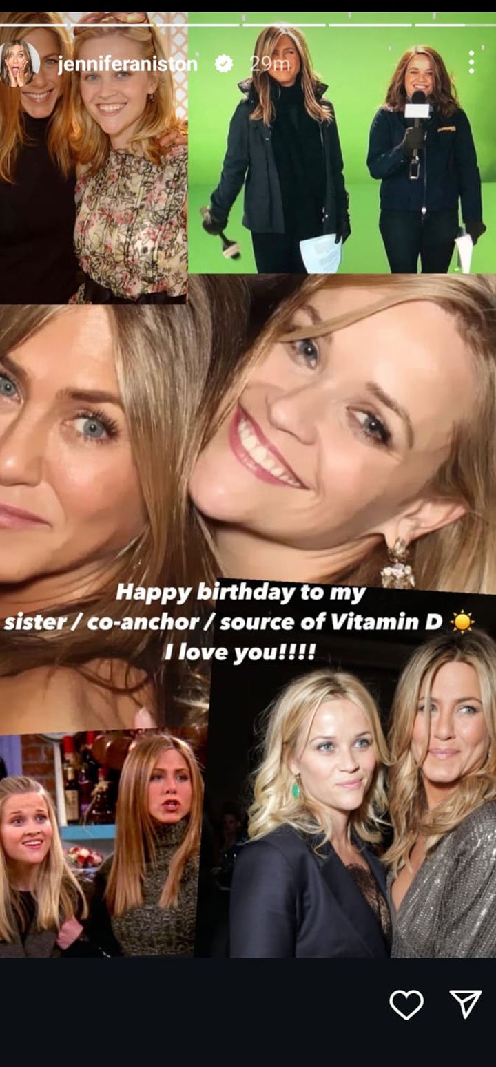 Jennifer Aniston, Jennifer Garner ring in Reese Witherspoon birthday with sweet notes