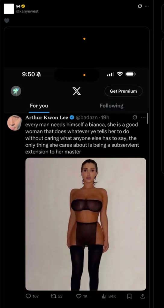 Kanye West proudly declares himself master of wife Bianca Censori