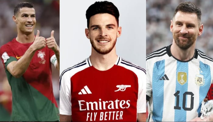 Arsenal star Declan Rice weigh in on football GOAT debate between Lionel Messi and Cristiano Ronaldo