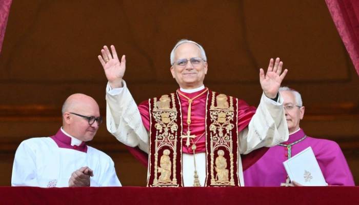 Robert Prevost greets world in first public appearance as Pope Leo XIV