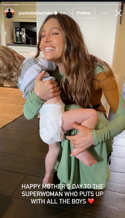 Justin Timberlake pays tribute to superwoman Jessica Biel on Mothers Day