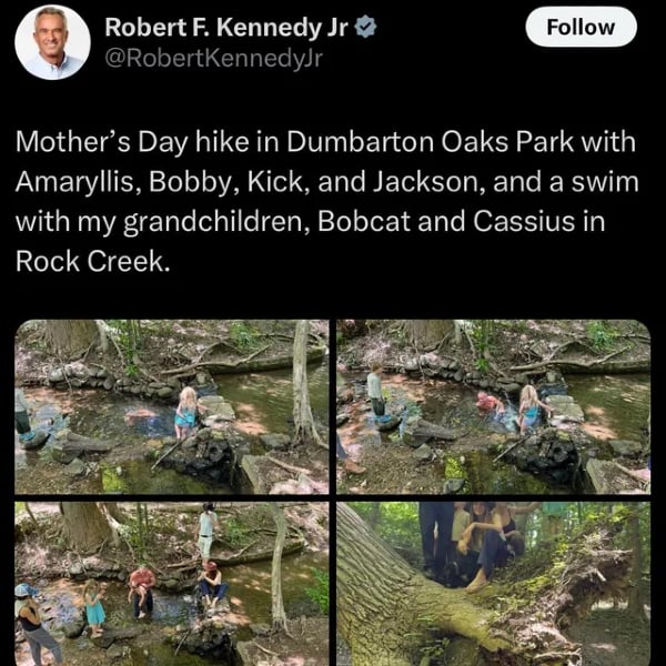 RFK Jr. sparks outrage after swimming in contaminated creek with grandkids