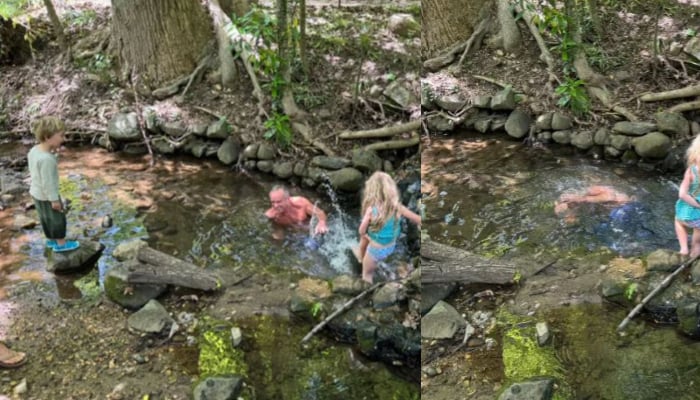 Robert F. Kennedy Jr. swims in a Washington creek banned due to high levels of faecal bacteria