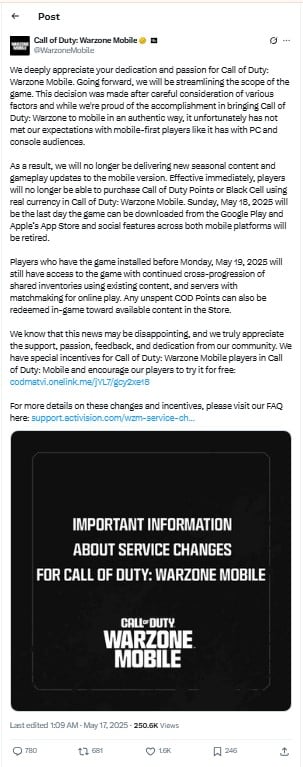 Call of Duty: Warzone Mobile to power down on smartphones