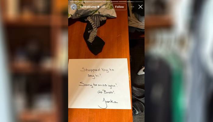 Ivanka Trump shares heartfelt note to Eagles player after his viral compliments
