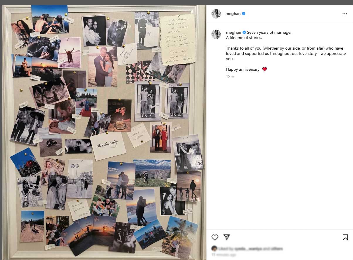 Meghan Markle drops exclusive photos with Harry to mark seventh anniversary