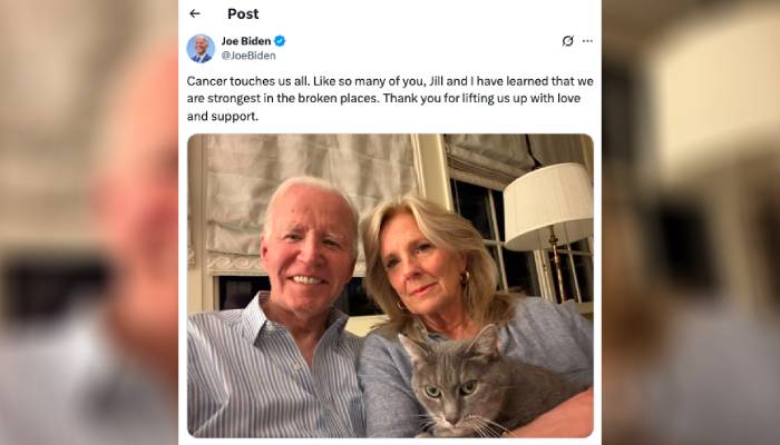 Joe Biden shares emotional message following cancer confirmation