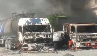 مشتعل مظاہرین نے وزیر داخلہ سندھ ضیا لنجار کے گھر کو آگ لگادی