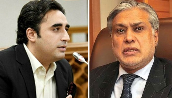 وزیرِ خارجہ اسحاق ڈار اور چیئرمین پیپلز پارٹی بلاول بھٹو—فائل فوٹو