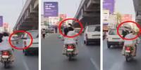 بیوی نے بیچ سڑک پر شوہر پر چپلیں برسادیں