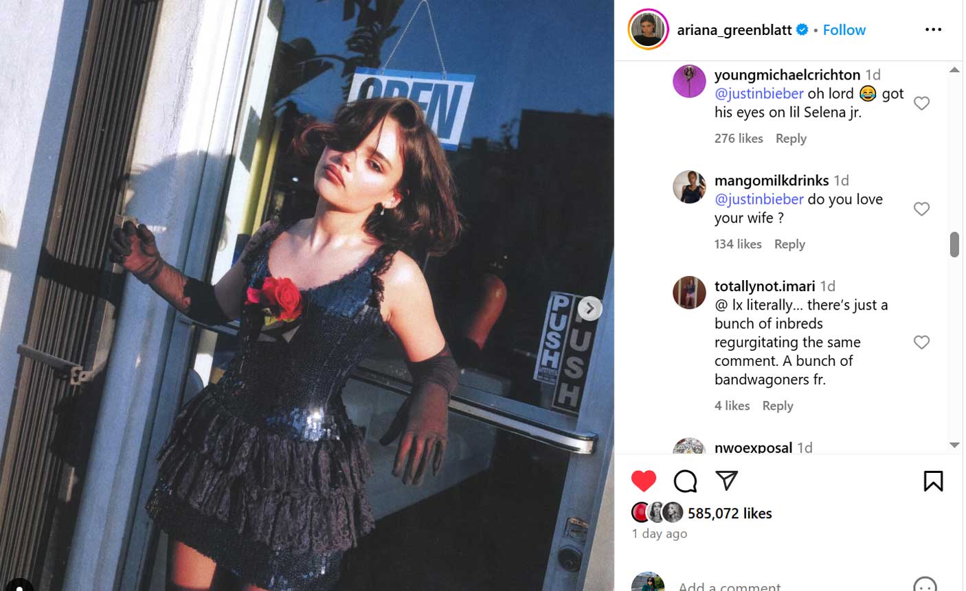 Justin Bieber sparks backlash with ‘I Love You’ comment on teen star’s post