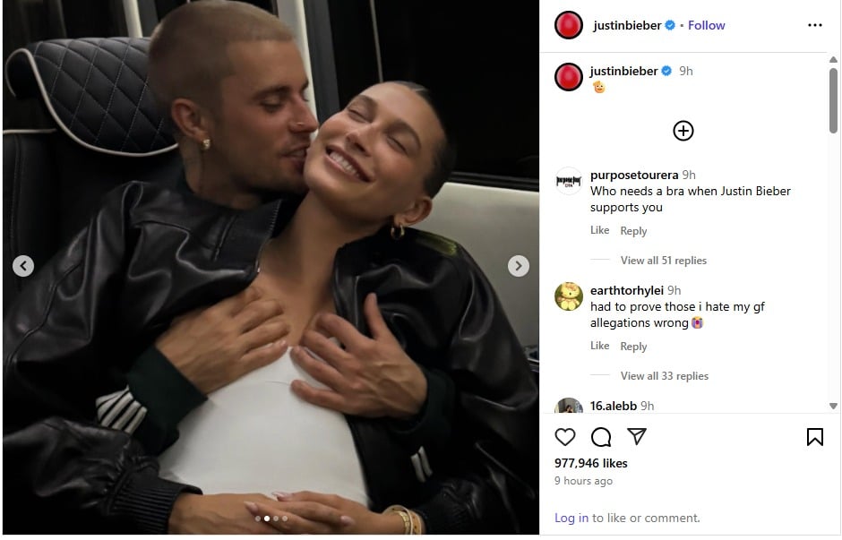Justin Bieber shares PDA-filled photos with Hailey to celebrate her $1B deal