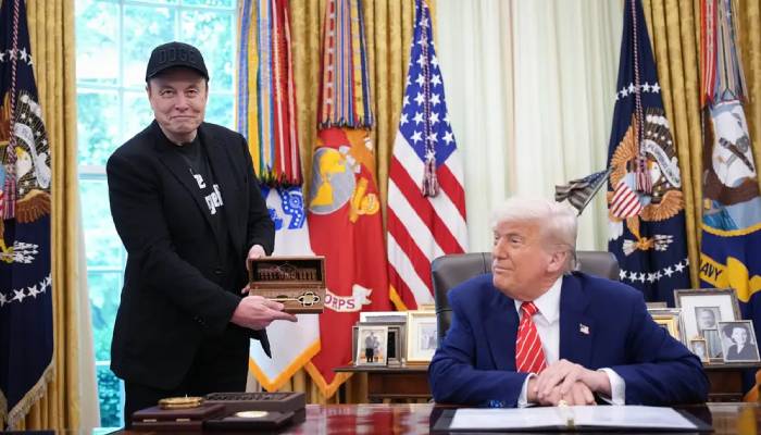 Elon Musk makes first public appearance with Donald Trump since government exit