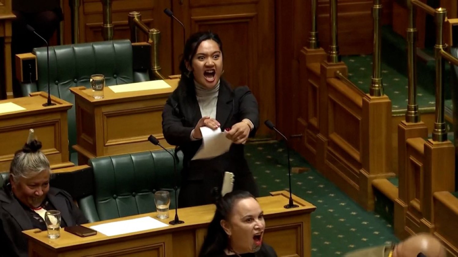 New Zealand parliament suspends 3 MPs over intimidating haka