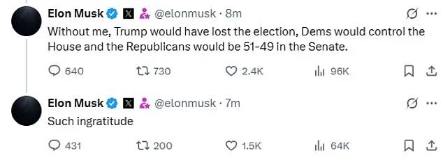 Elon Musk calls out Donald Trump in explosive feud