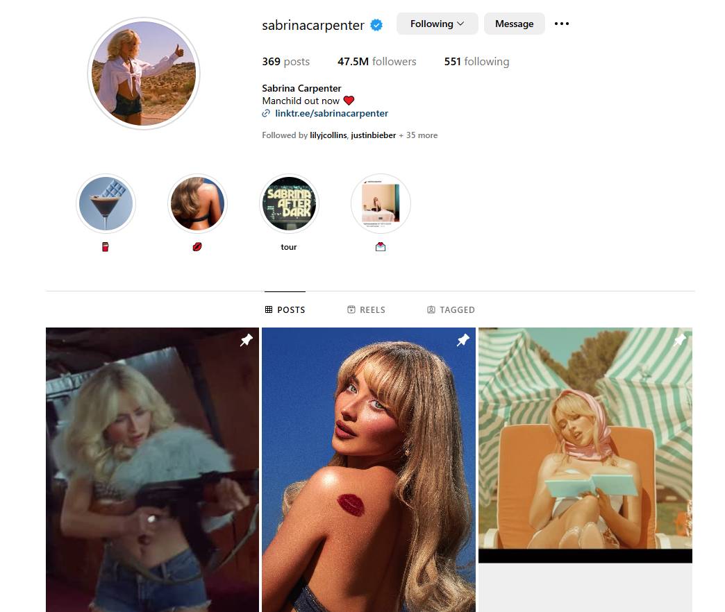 P.C. Instagram/sabrinacarpenter