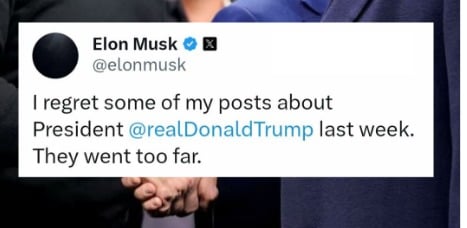 Elon Musk ‘regrets’ posts about Donald Trump: ‘Went too far’