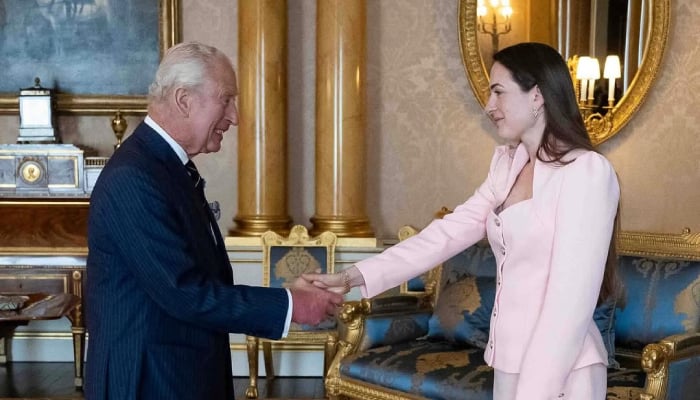 King Charles meets Ukrainian human rights lawyer Oleksandra Matviichuk at Palace
