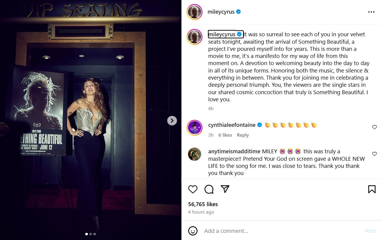 P.C. Instagram/mileycyrus