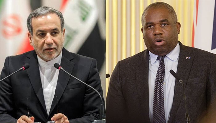 برطانوی وزیرِ خارجہ ڈیوڈ لیمی اور ایرانی وزیرِ خارجہ عباس عراقچی—فائل فوٹو