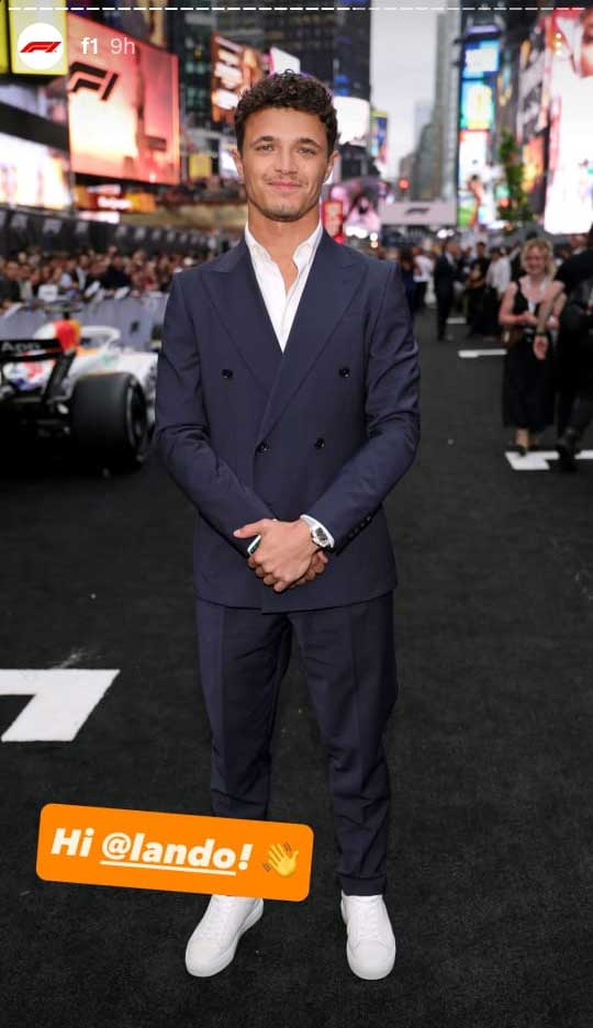 British driver Lando Norris at F1 premiere